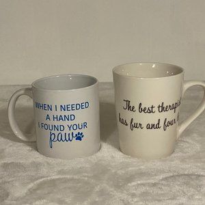 2 Dog coffee tea Mugs Therapy dogs NWOT
